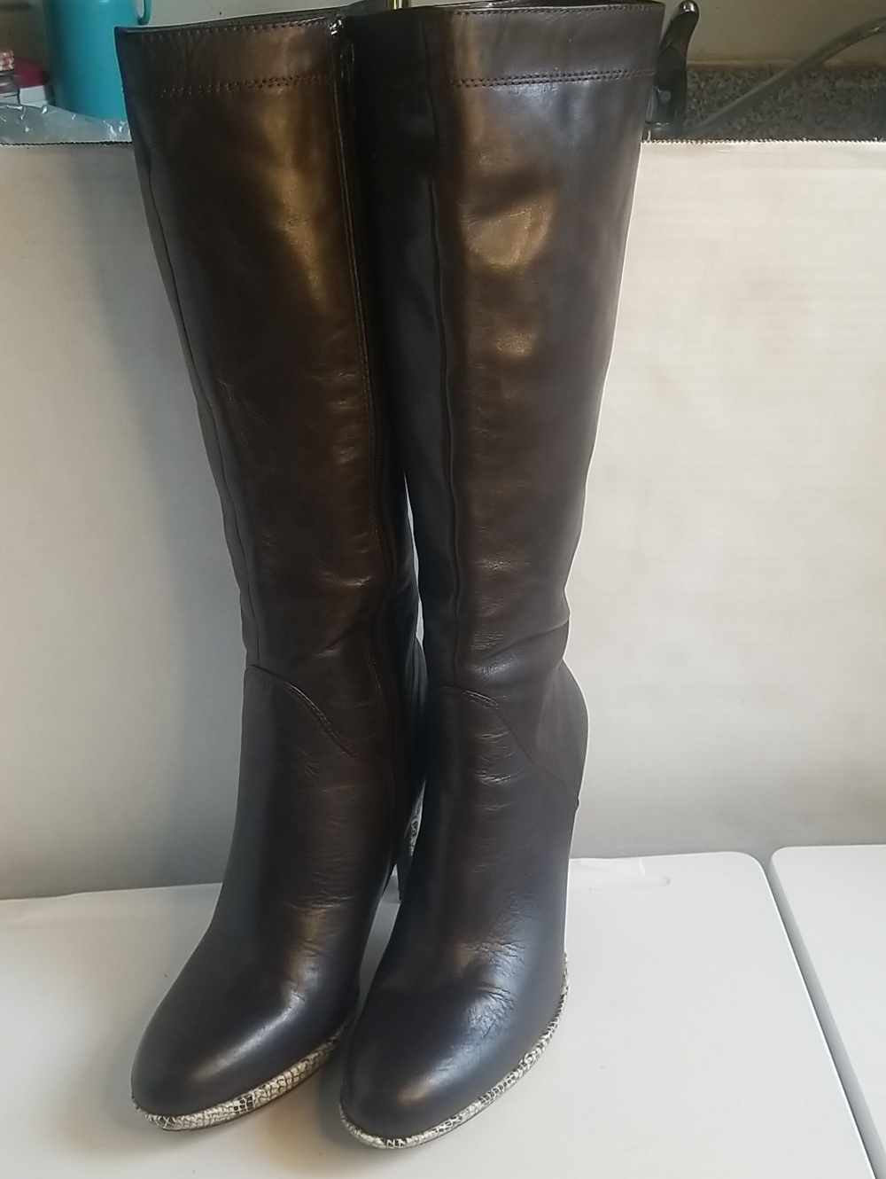 Charles David Dark Brown Over-the-Knee Leather Boots